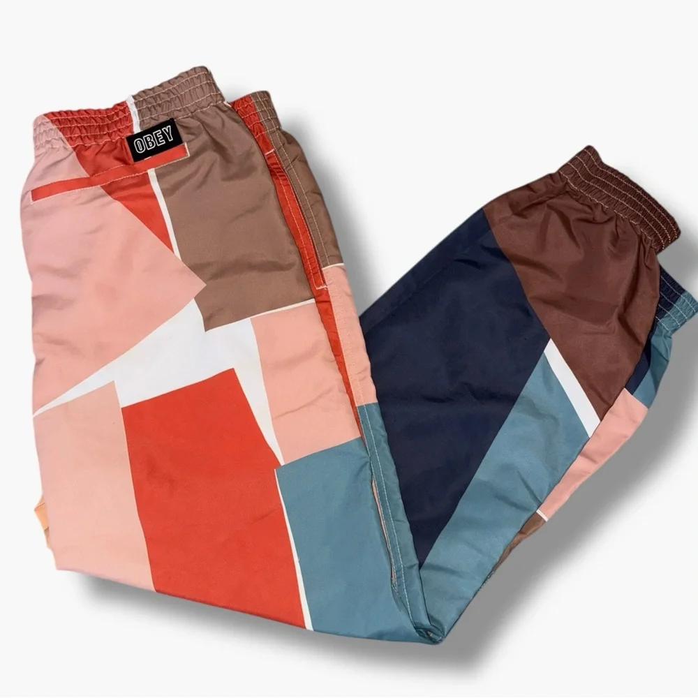 Obey Colorblock Sweatpants Joggers Size M - Picture 3 of 5